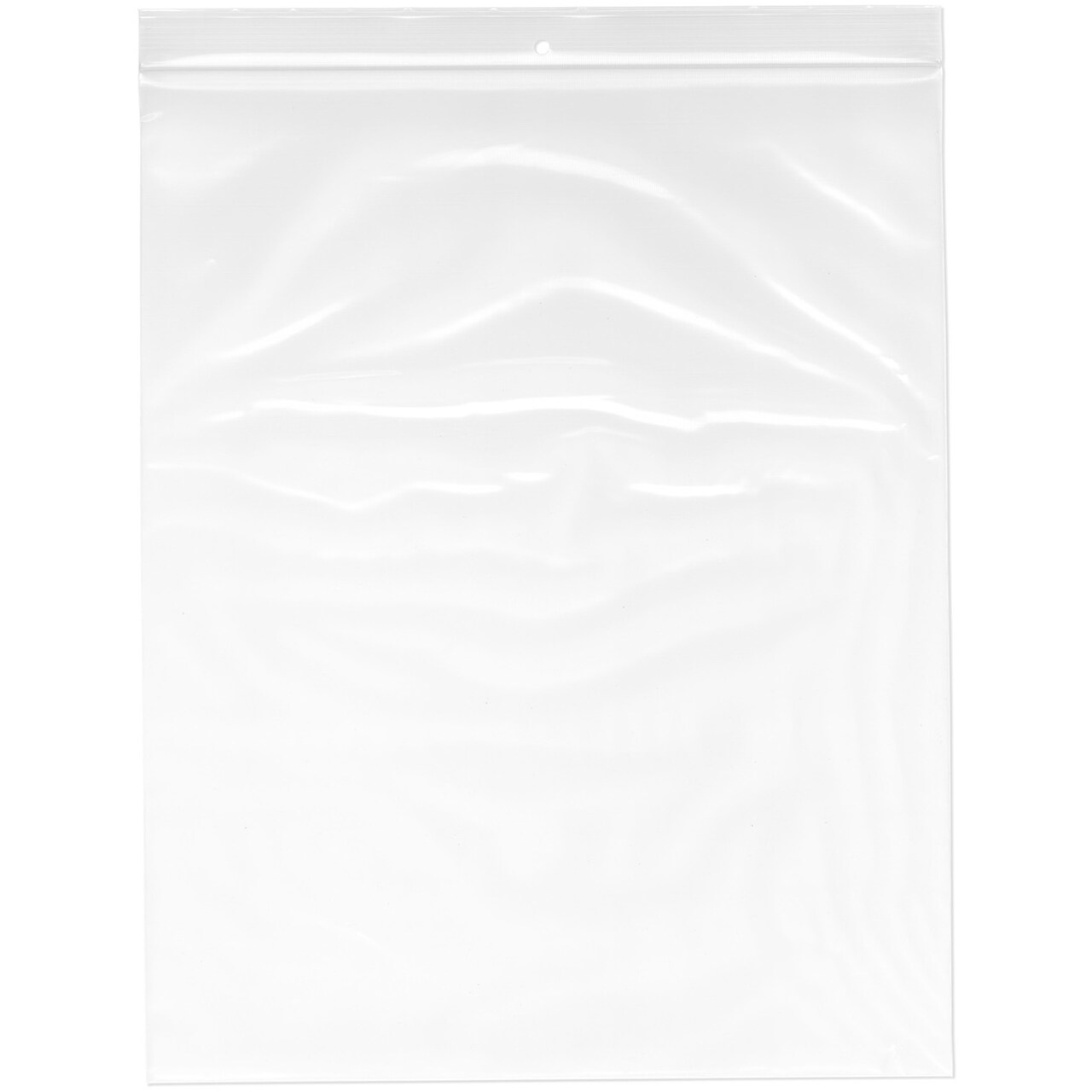 Plymor 12" x 15", 4 Mil with Hang-Hole Heavy Duty Zipper Reclosable Plastic Bags